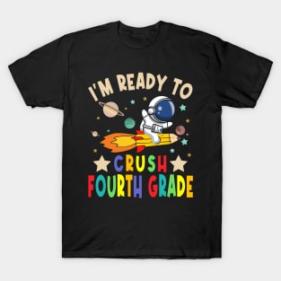 Ready To Crush 4th Grade Boys Astronaut Back To School T-Shirt